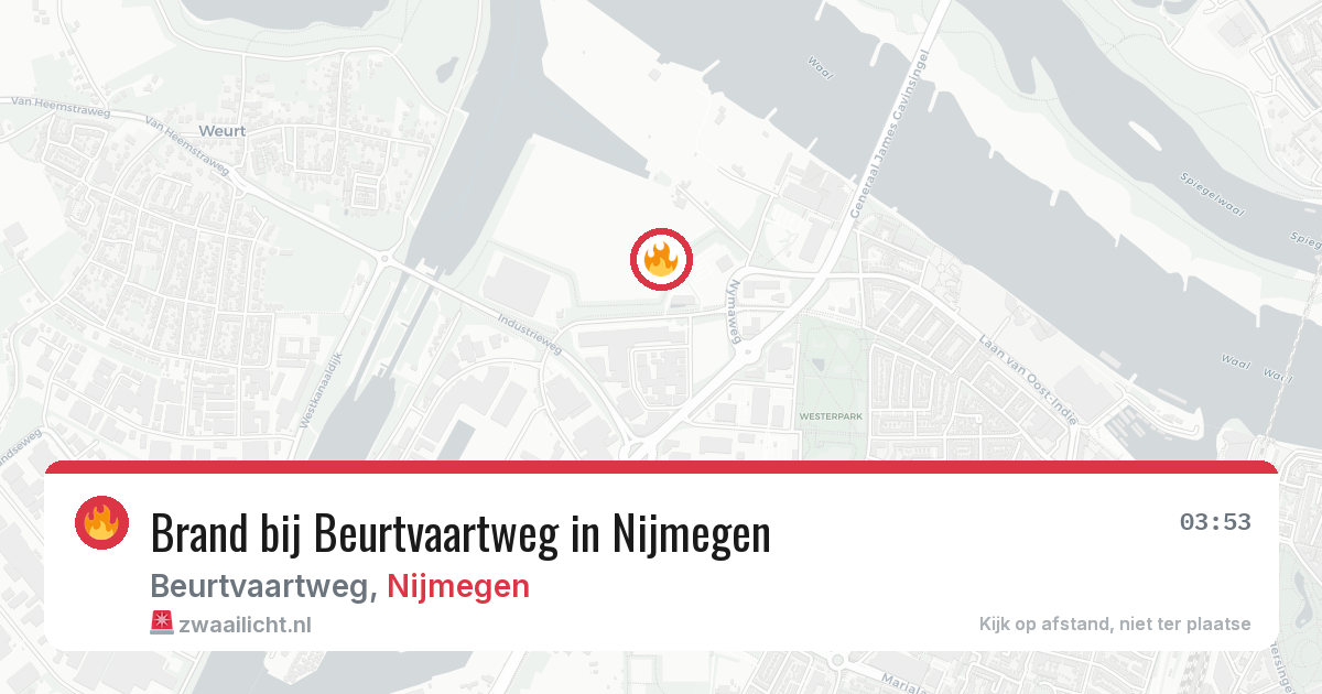 Brand bij Beurtvaartweg in Nijmegen — 26 mrt 2026