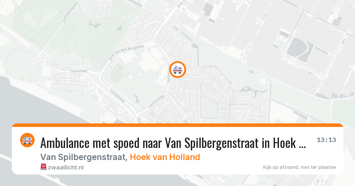 Ambulance met spoed naar Van Spilbergenstraat in Hoek van Holland — 20 jul 2026