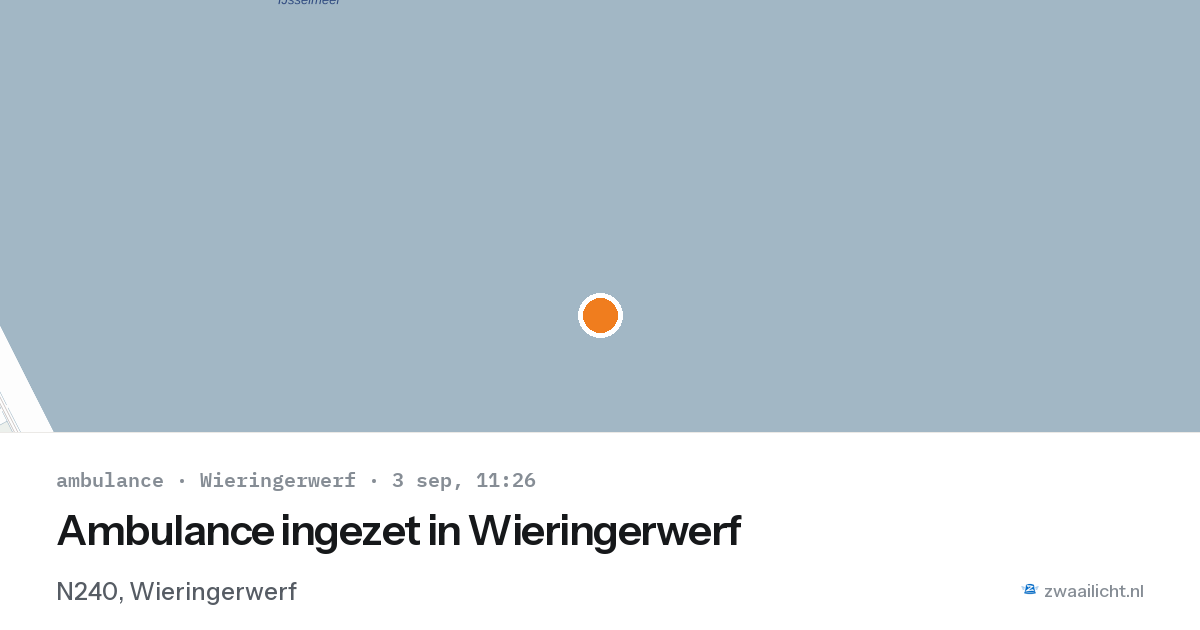 Ambulance ingezet in Wieringerwerf — 3 sep 2026