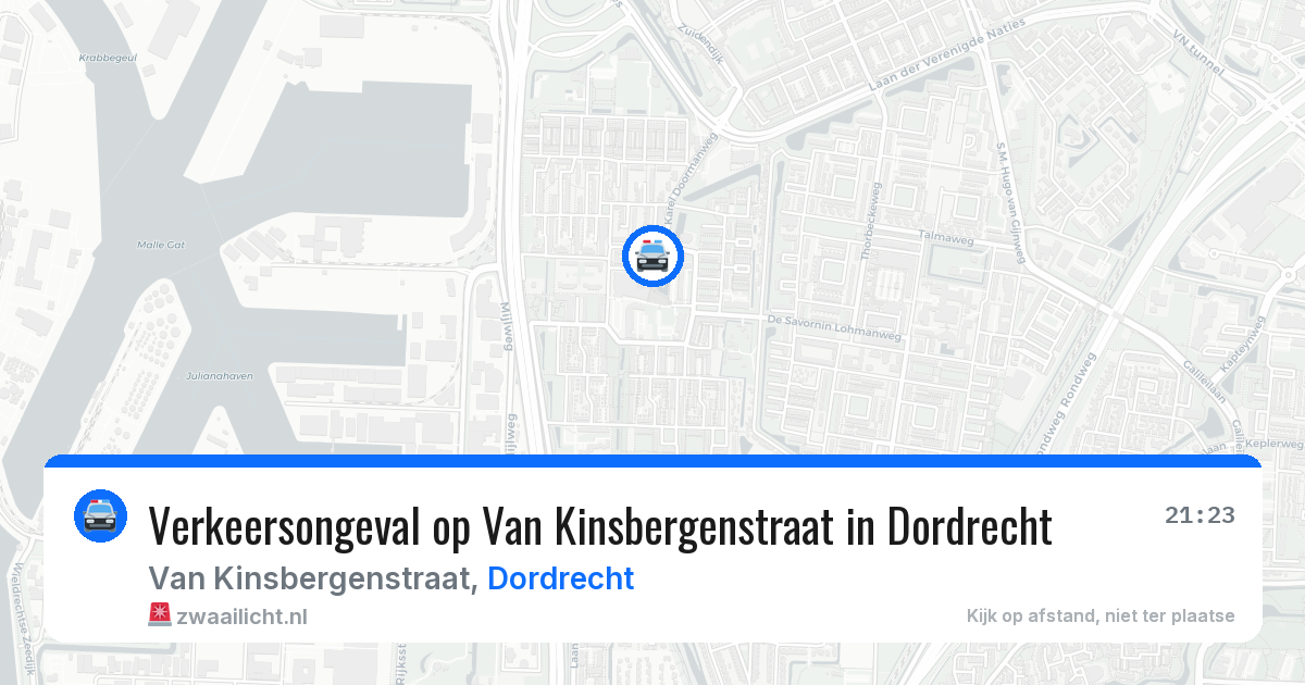 Verkeersongeval op Van Kinsbergenstraat in Dordrecht — 10 apr 2026