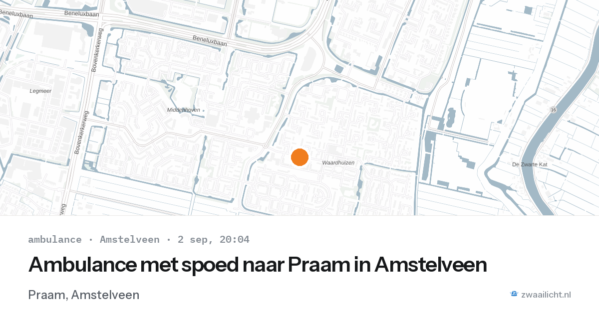 Ambulance met spoed naar Praam in Amstelveen — 2 sep 2026