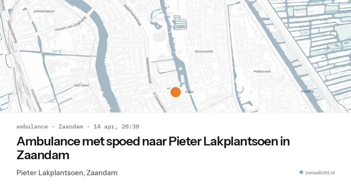 Ambulance met spoed naar Pieter Lakplantsoen in Zaandam — 14 apr 2026