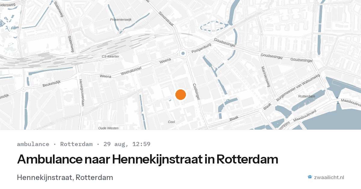 Ambulance naar Hennekijnstraat in Rotterdam — 29 aug 2026