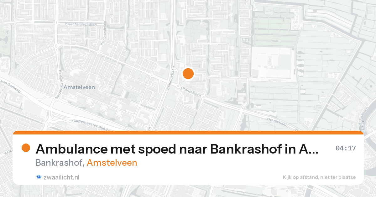 Ambulance met spoed naar Bankrashof in Amstelveen — 19 aug 2026