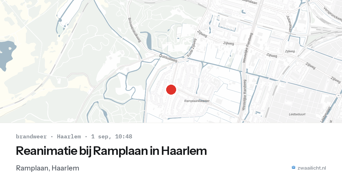 Reanimatie bij Ramplaan in Haarlem — 1 sep 2026
