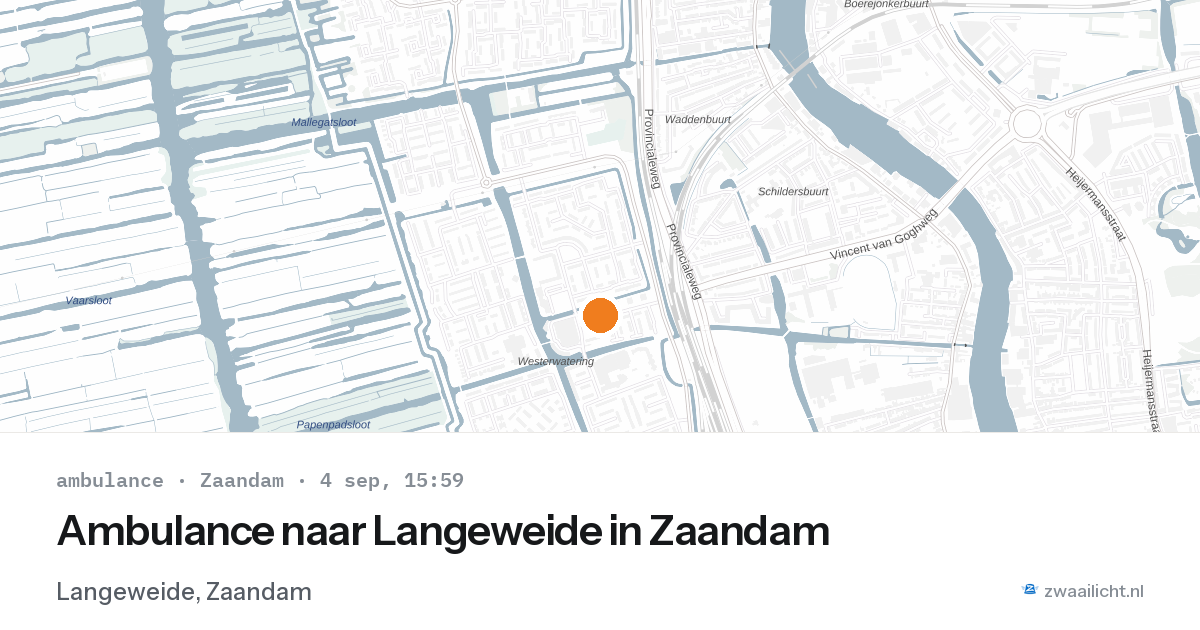 Ambulance naar Langeweide in Zaandam — 4 sep 2026