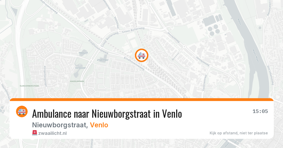 Ambulance naar Nieuwborgstraat in Venlo — 5 aug 2026
