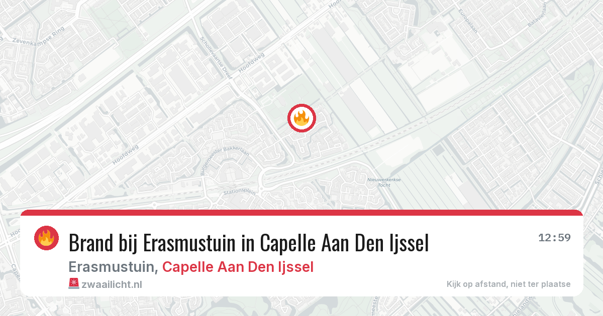Brand bij Erasmustuin in Capelle Aan Den Ijssel — 13 mei 2026