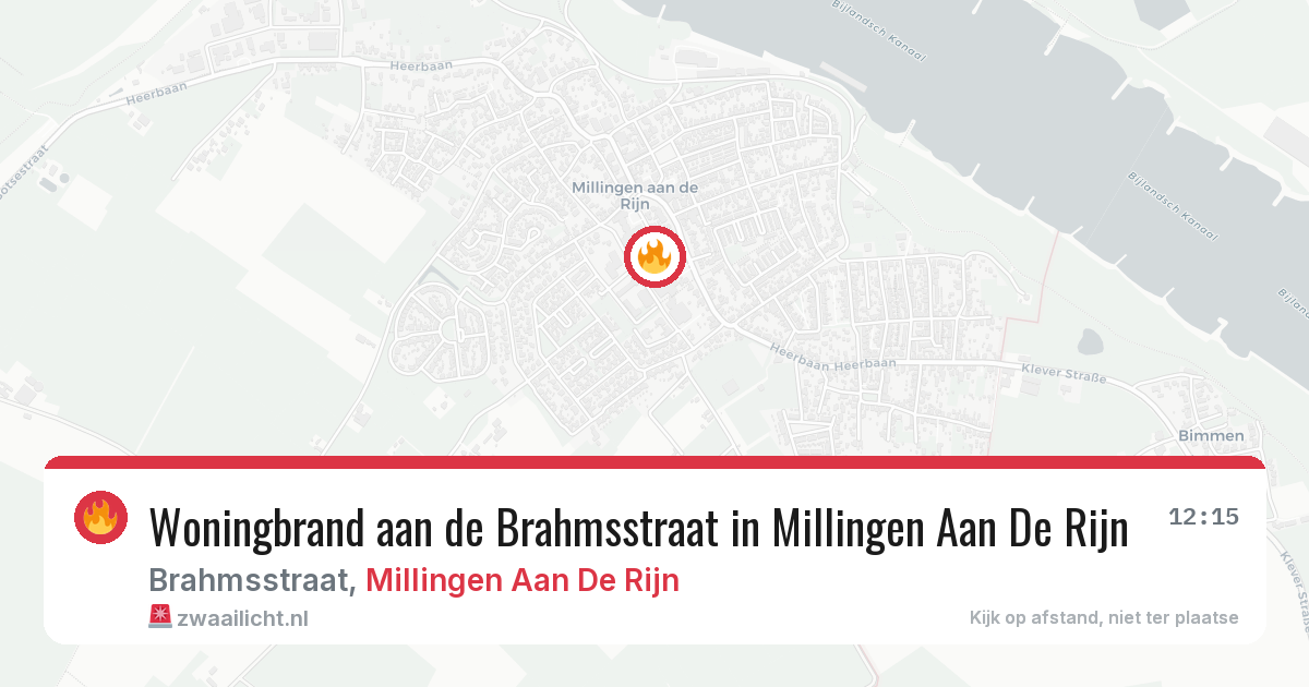 Woningbrand aan de Brahmsstraat in Millingen Aan De Rijn — 8 feb 2026