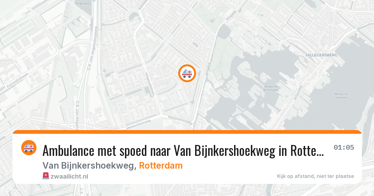 Ambulance met spoed naar Van Bijnkershoekweg in Rotterdam — 11 aug 2026