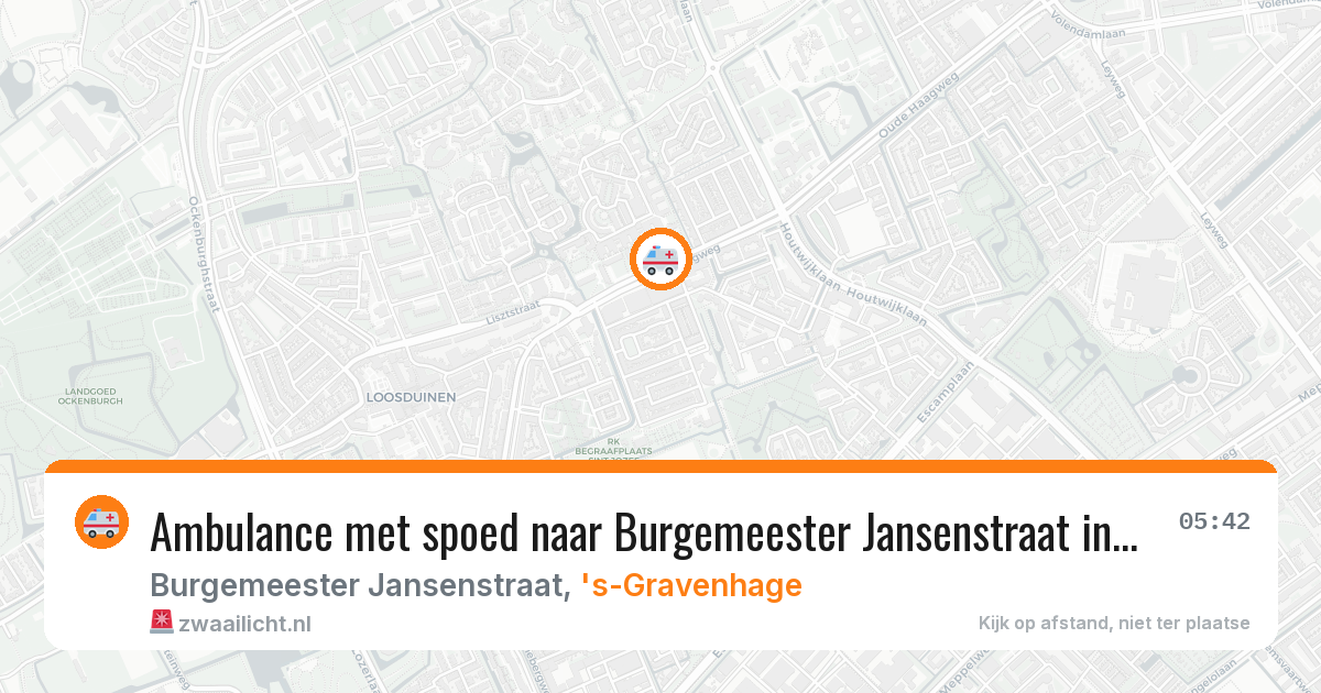 Ambulance met spoed naar Burgemeester Jansenstraat in 's-Gravenhage — 26 jun 2026