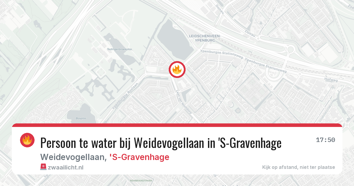 Persoon te water bij Weidevogellaan in 'S-Gravenhage — 13 jul 2026