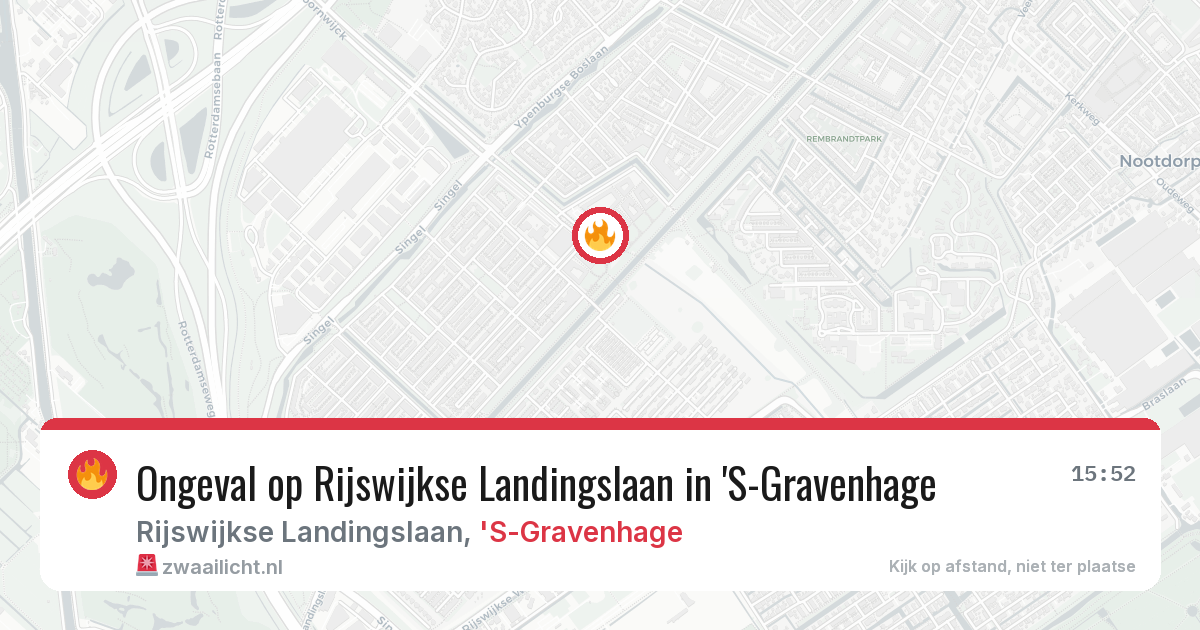 Ongeval op Rijswijkse Landingslaan in 'S-Gravenhage — 23 mrt 2026