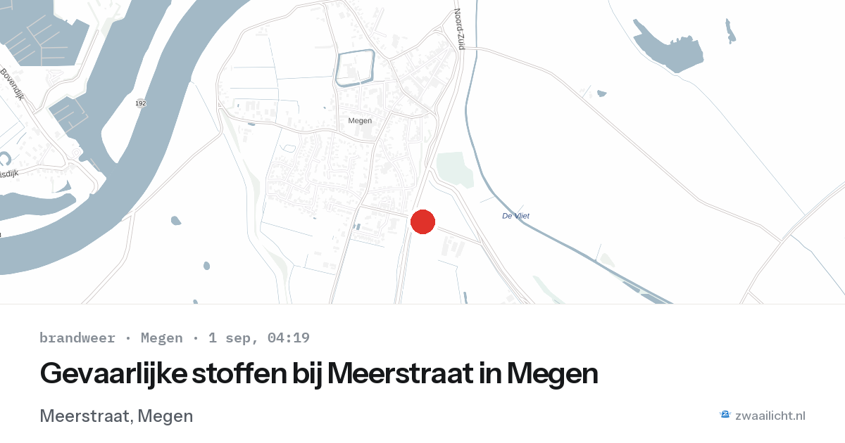 Gevaarlijke stoffen bij Meerstraat in Megen — 1 sep 2026