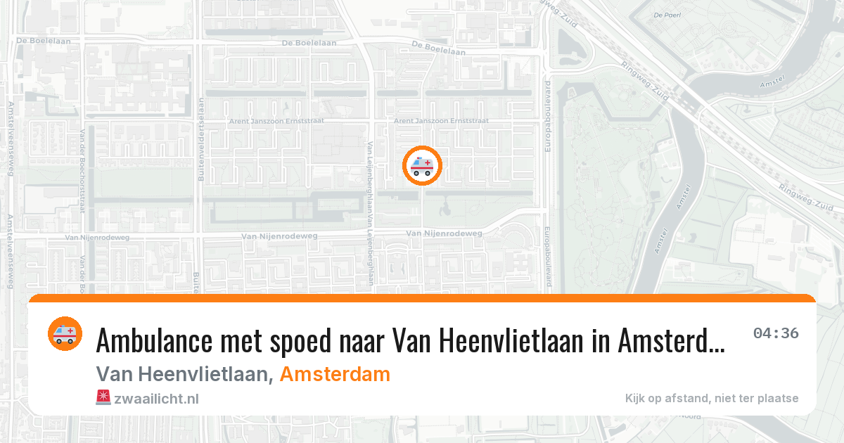 Ambulance met spoed naar Van Heenvlietlaan in Amsterdam — 31 jul 2026