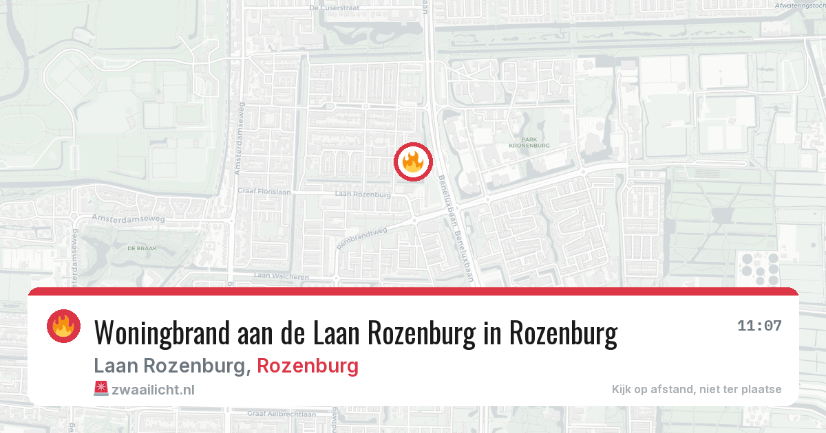 Woningbrand aan de Laan Rozenburg in Rozenburg — 19 mei 2026