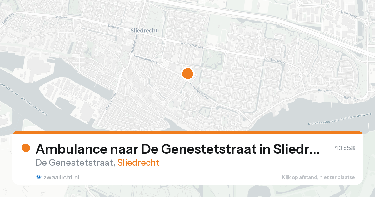 Ambulance naar De Genestetstraat in Sliedrecht — 19 aug 2026