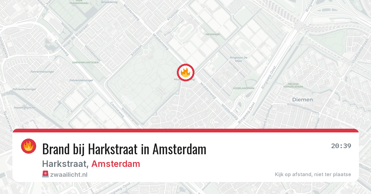 Brand bij Harkstraat in Amsterdam — 26 apr 2026