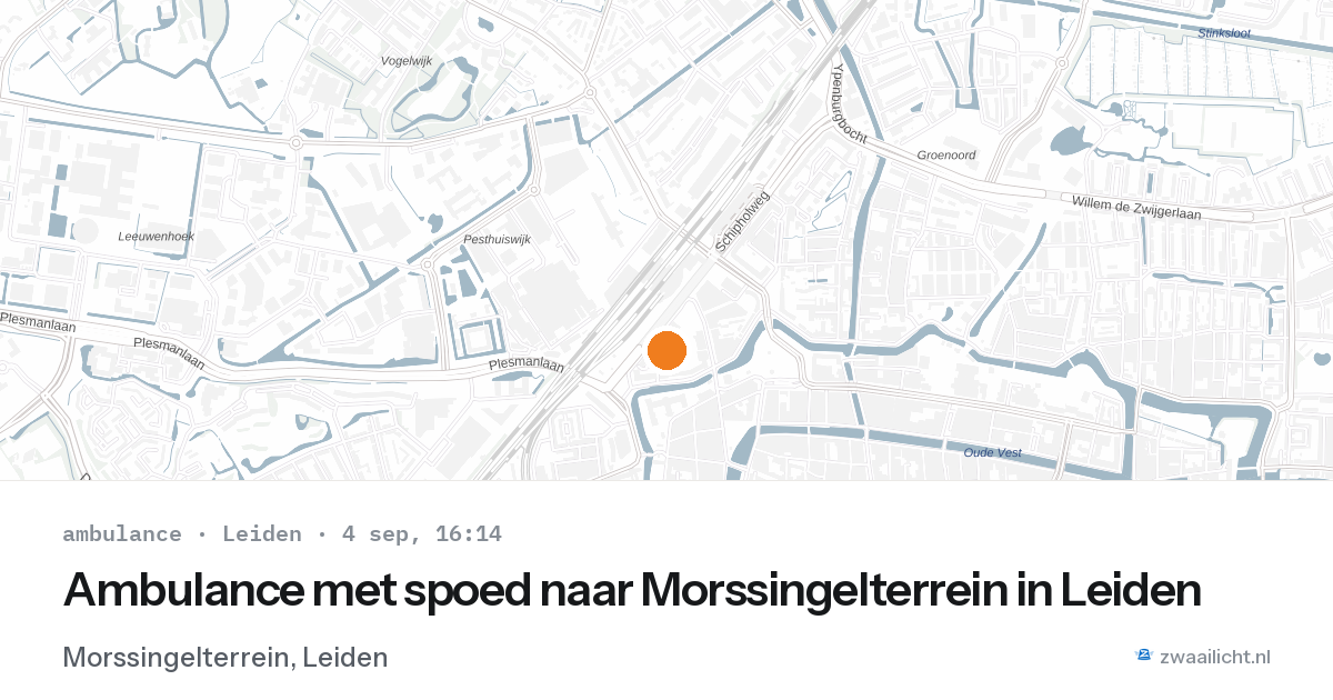 Ambulance met spoed naar Morssingelterrein in Leiden — 4 sep 2026