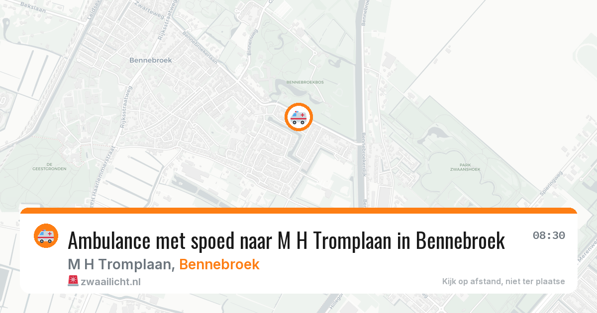 Ambulance met spoed naar M H Tromplaan in Bennebroek — 19 jun 2026