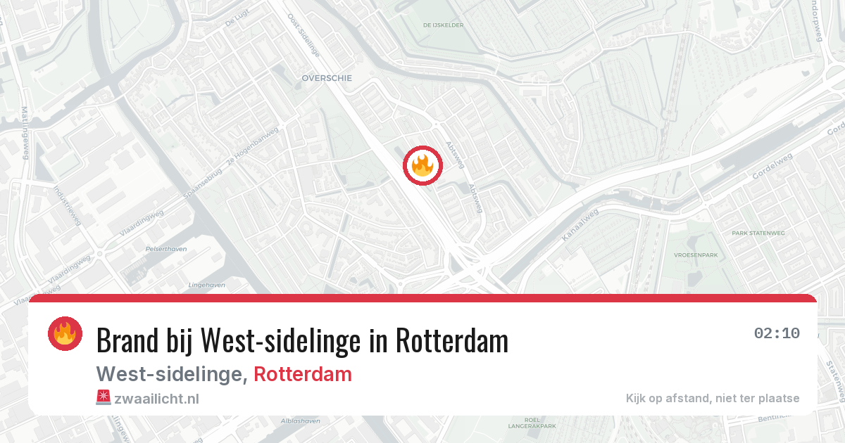 Brand bij West-sidelinge in Rotterdam — 26 mei 2026