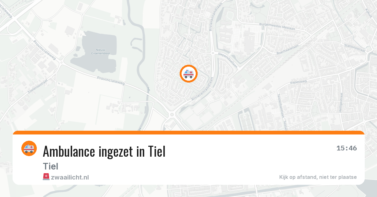 Ambulance ingezet in Tiel — 10 aug 2026