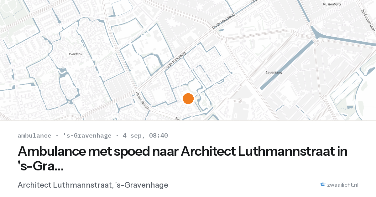 Ambulance met spoed naar Architect Luthmannstraat in 's-Gravenhage — 4 sep 2026