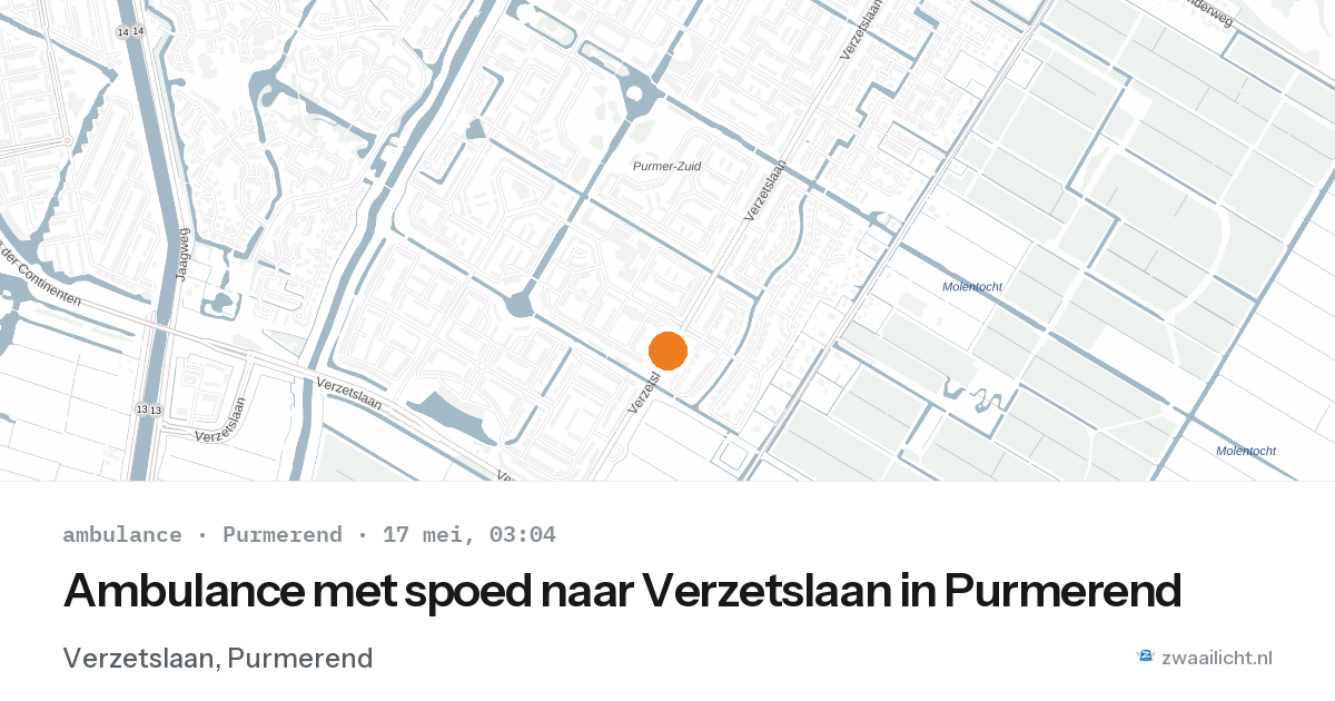 Ambulance met spoed naar Verzetslaan in Purmerend — 17 mei 2026