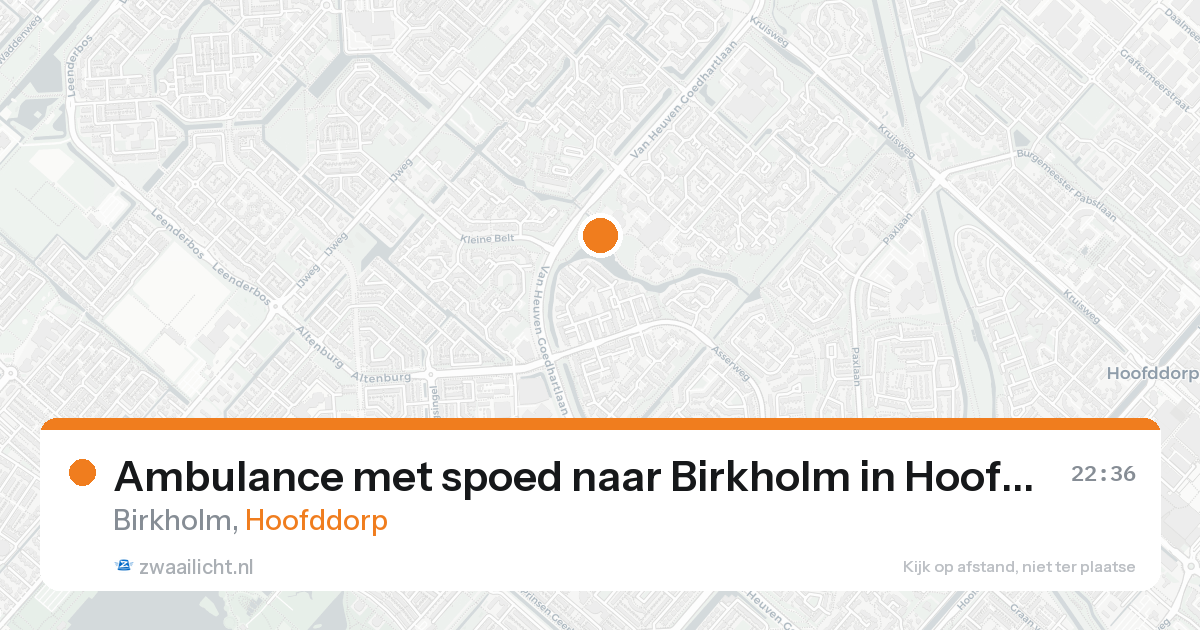 Ambulance met spoed naar Birkholm in Hoofddorp — 22 aug 2026
