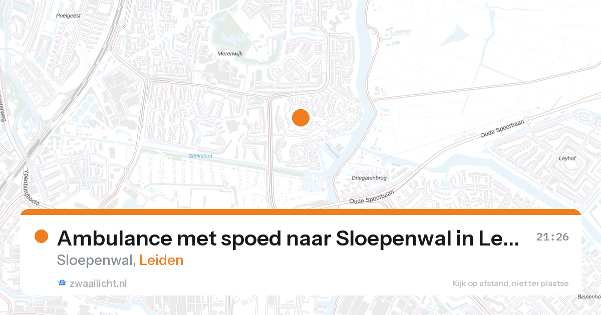 Ambulance met spoed naar Sloepenwal in Leiden — 28 aug 2026