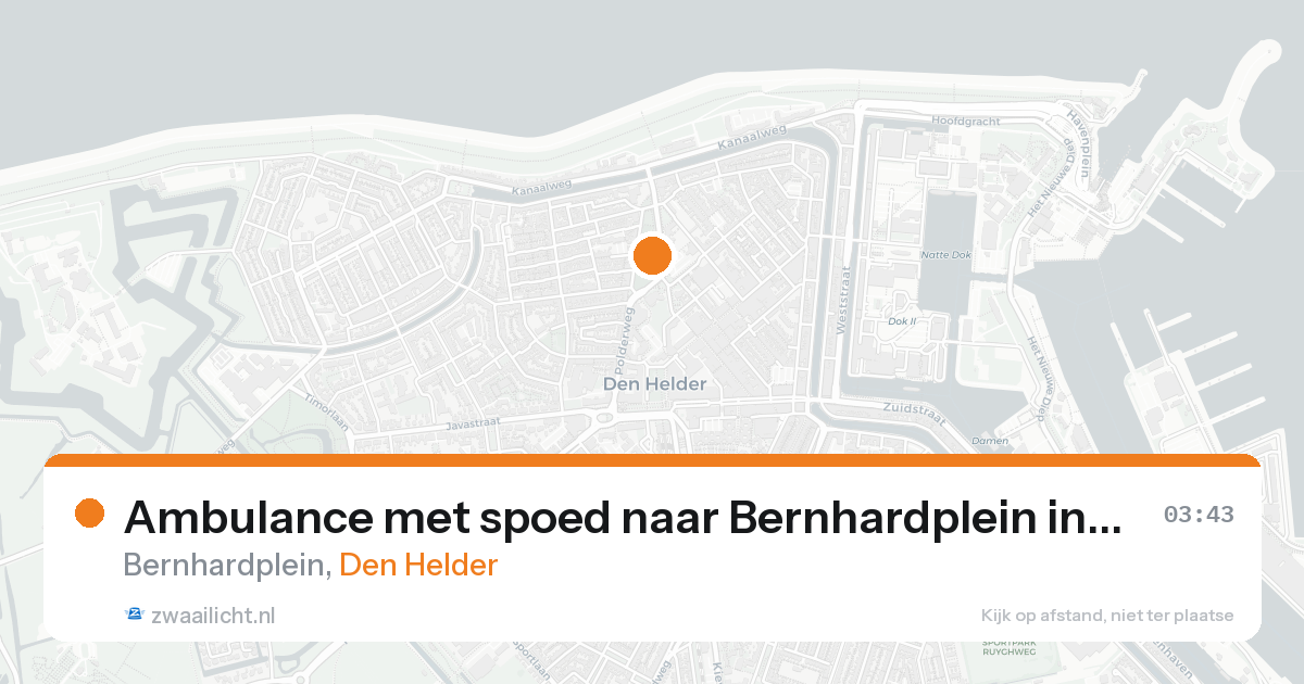 Ambulance met spoed naar Bernhardplein in Den Helder — 23 aug 2026