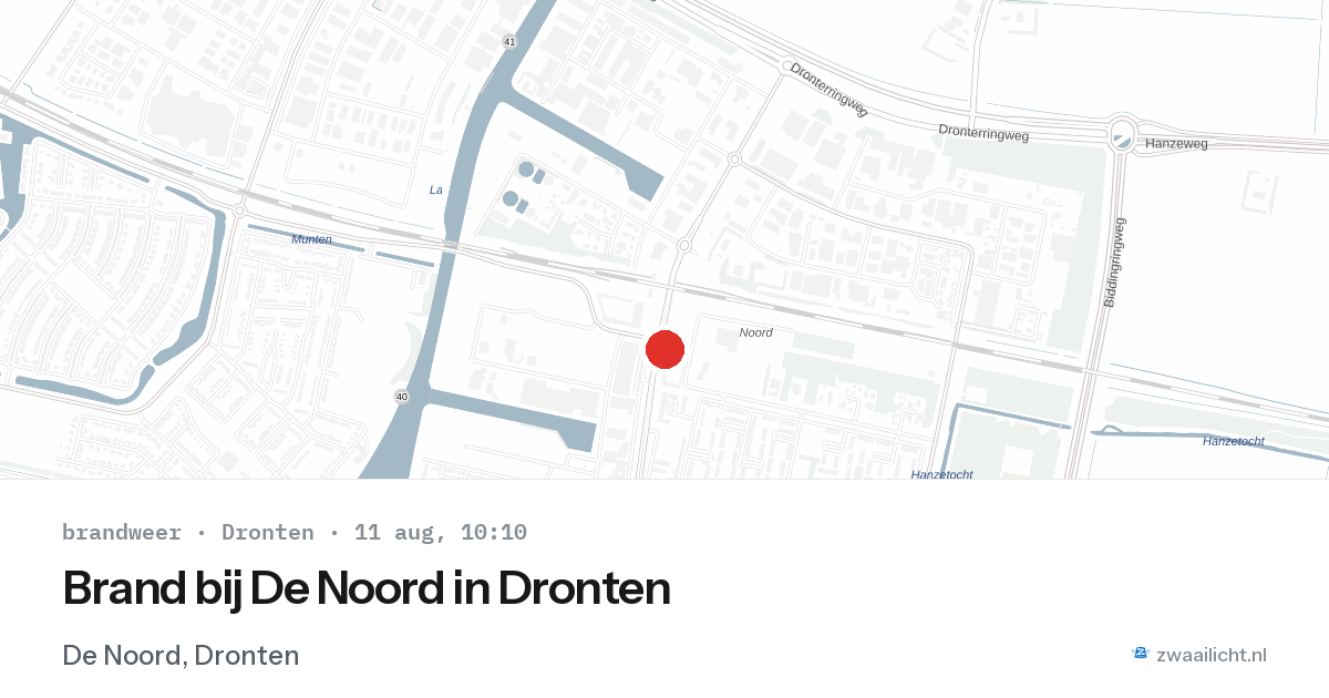 Brand bij De Noord in Dronten — 11 aug 2026