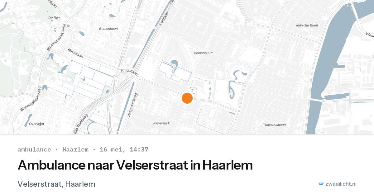 Ambulance naar Velserstraat in Haarlem — 16 mei 2026