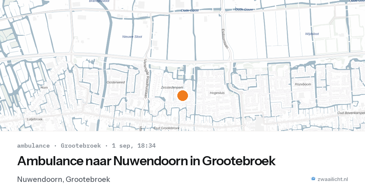 Ambulance naar Nuwendoorn in Grootebroek — 1 sep 2026