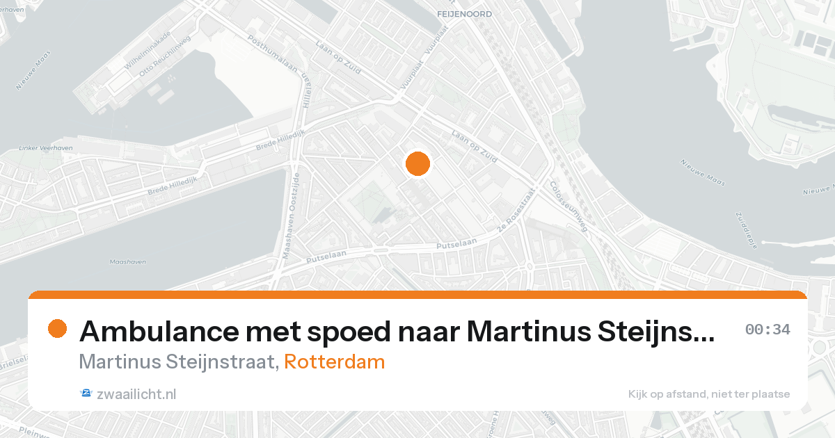 Ambulance met spoed naar Martinus Steijnstraat in Rotterdam — 21 aug 2026