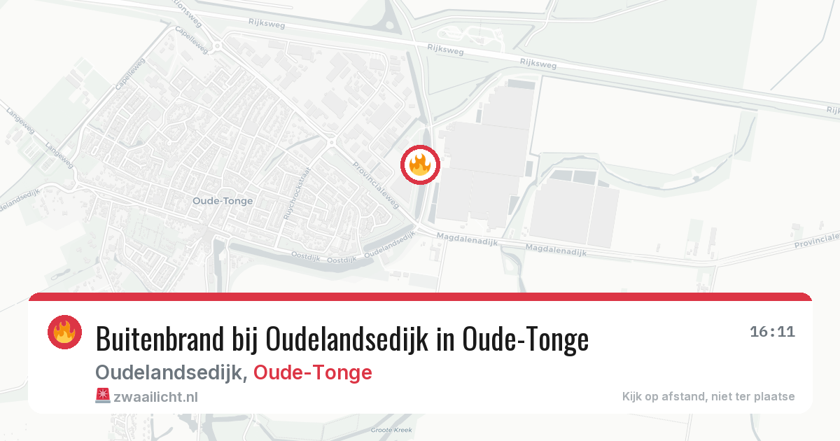 Buitenbrand bij Oudelandsedijk in Oude-Tonge — 14 jul 2026