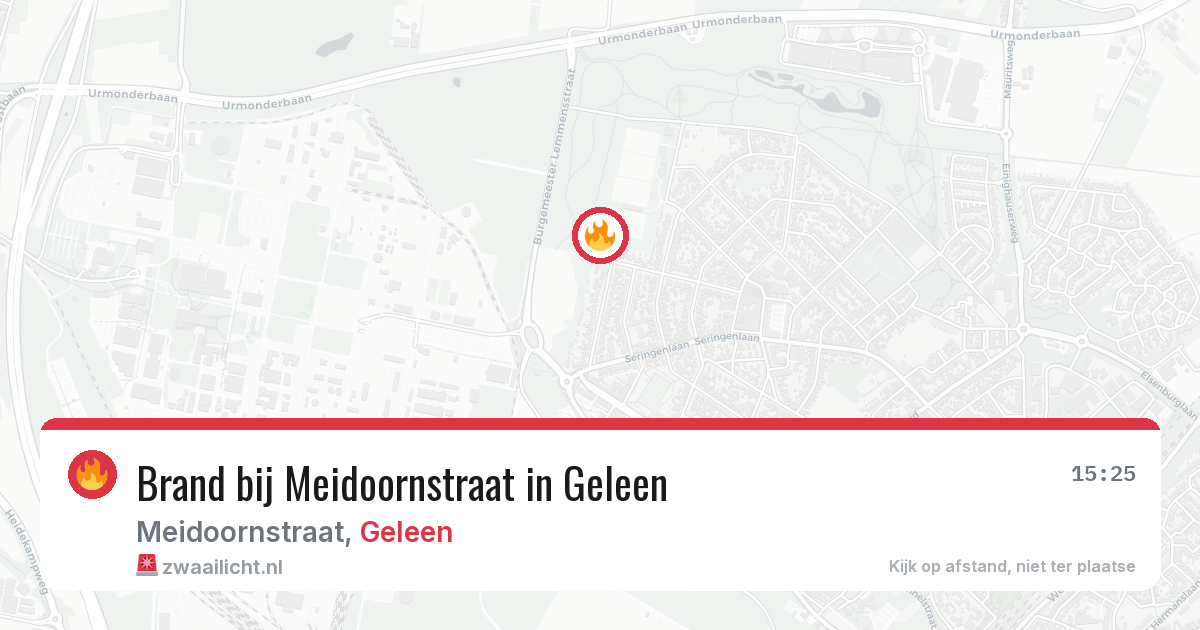 Brand bij Meidoornstraat in Geleen — 22 jun 2026