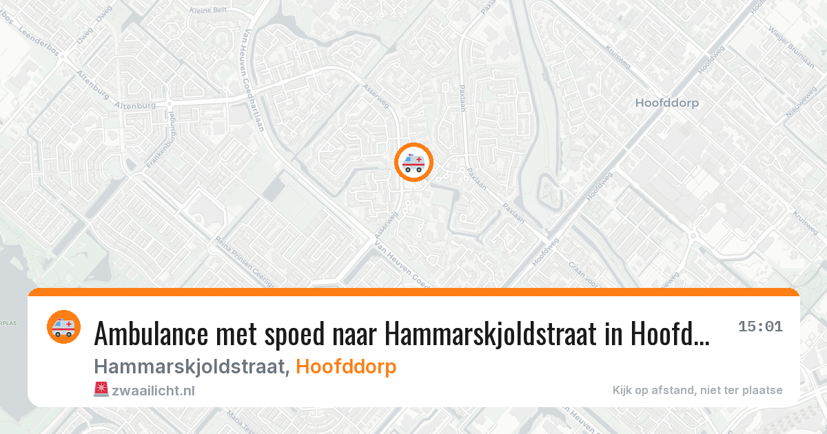 Ambulance met spoed naar Hammarskjoldstraat in Hoofddorp — 25 mrt 2026