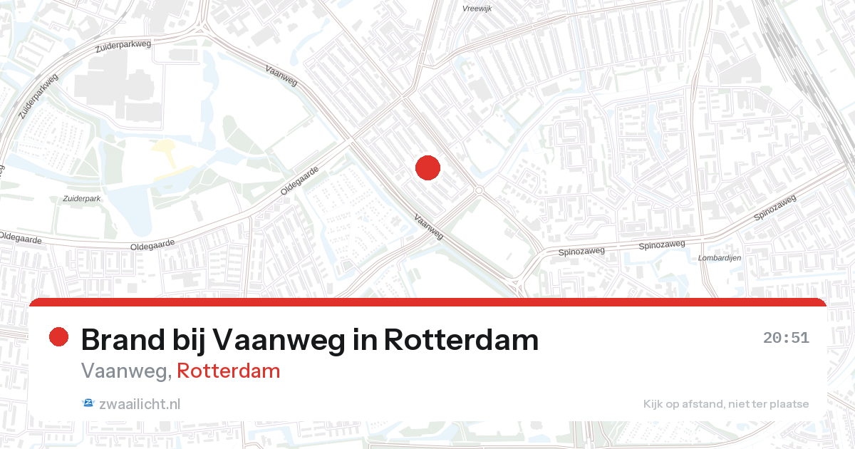 Brand bij Vaanweg in Rotterdam — 26 aug 2026