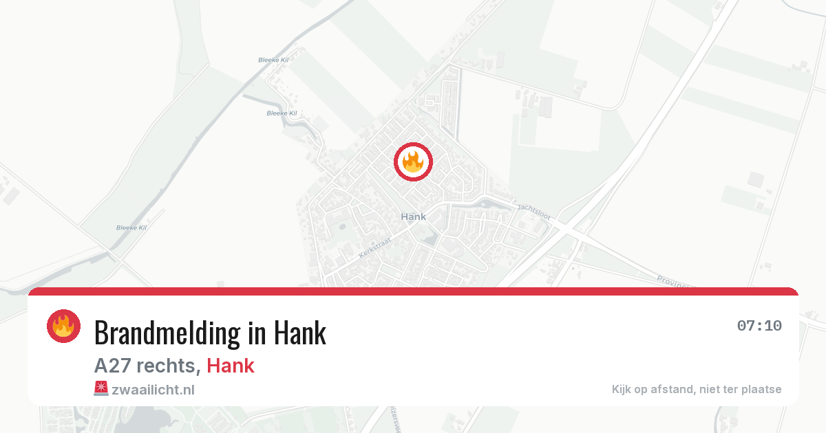 Brandmelding in Hank — 13 apr 2026
