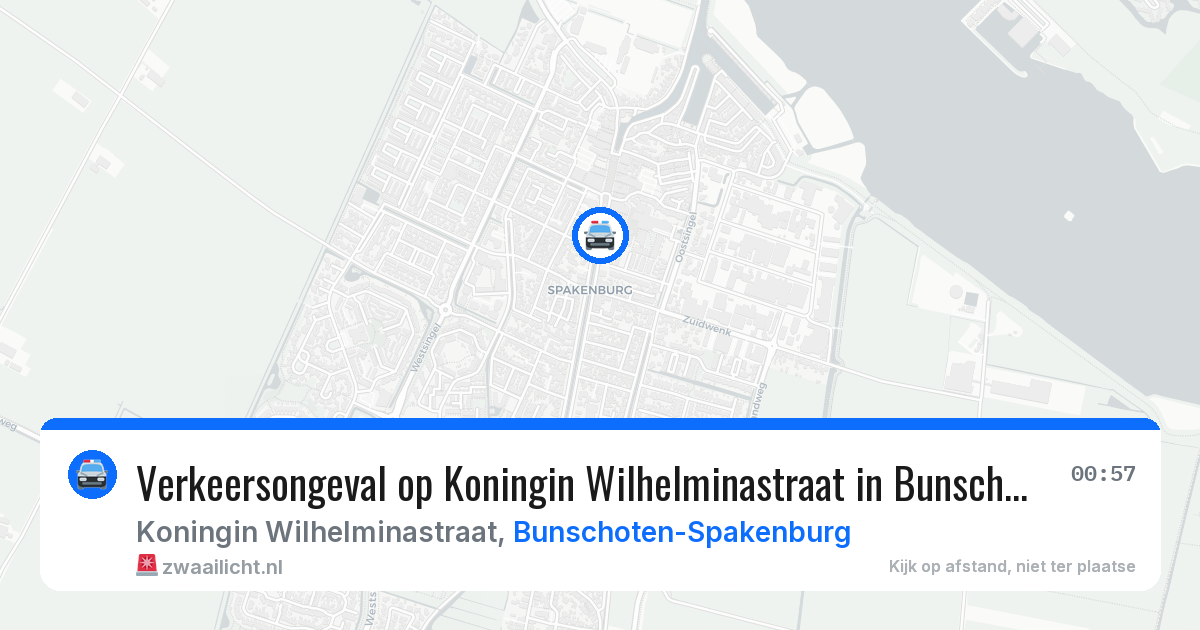 Verkeersongeval op Koningin Wilhelminastraat in Bunschoten-Spakenburg — 6 jun 2026