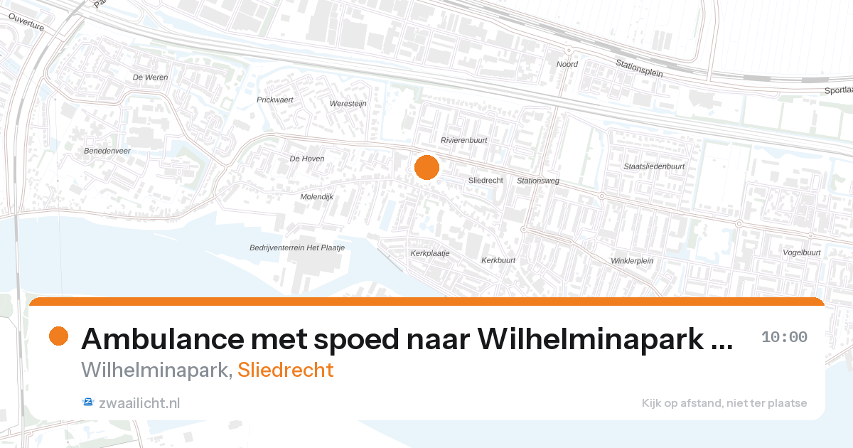 Ambulance met spoed naar Wilhelminapark in Sliedrecht — 14 jun 2026