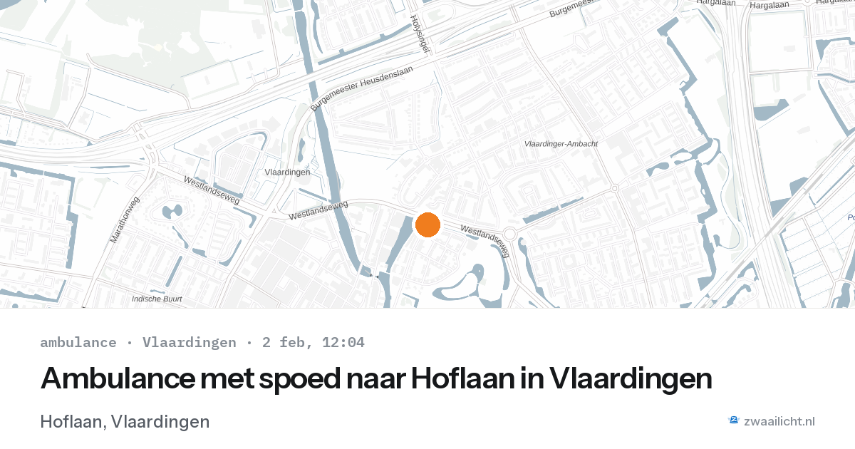 Ambulance met spoed naar Hoflaan in Vlaardingen — 2 feb 2026