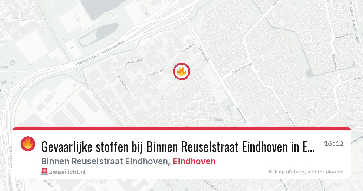 Gevaarlijke stoffen bij Binnen Reuselstraat Eindhoven in Eindhoven — 12 apr 2026