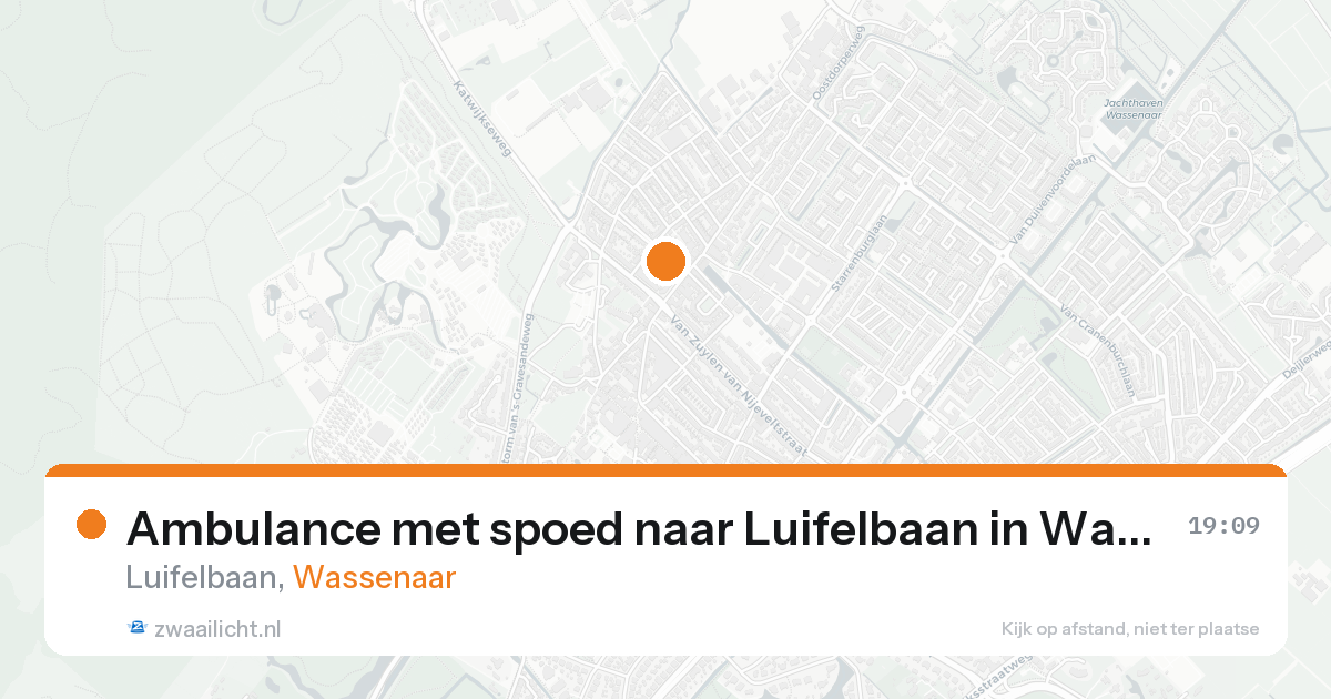 Ambulance met spoed naar Luifelbaan in Wassenaar — 17 aug 2026