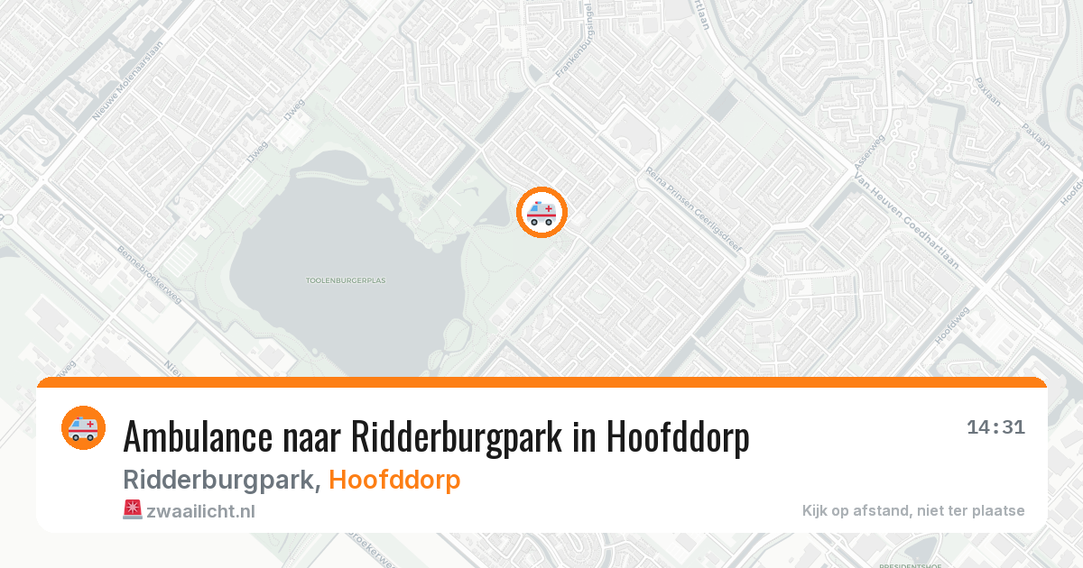Ambulance naar Ridderburgpark in Hoofddorp — 4 aug 2026