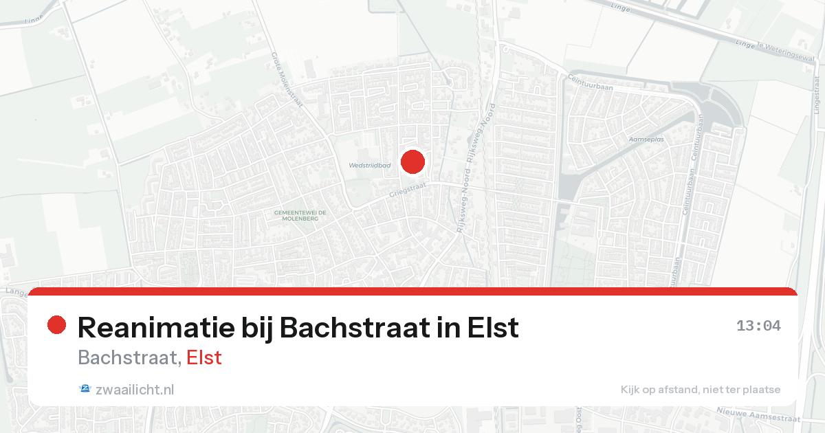 Reanimatie bij Bachstraat in Elst — 15 aug 2026