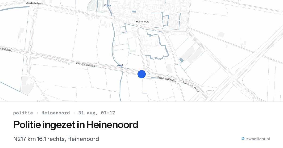 Politie ingezet in Heinenoord — 31 aug 2026 | 🚨 Zwaailicht.nl