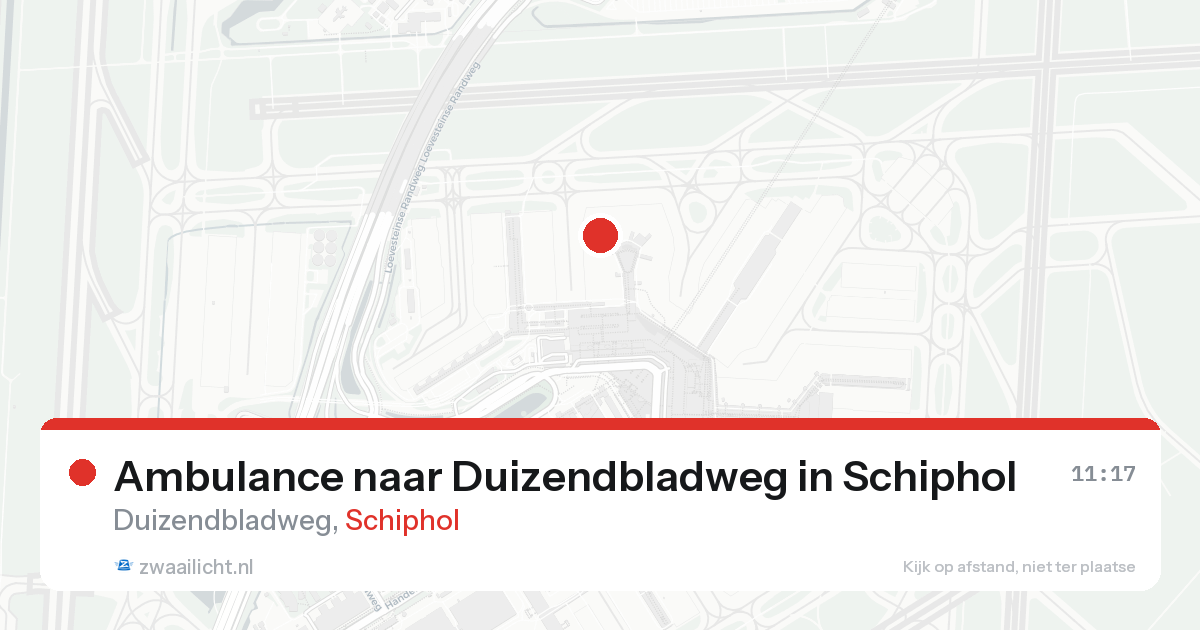 Ambulance naar Duizendbladweg in Schiphol — 24 aug 2026