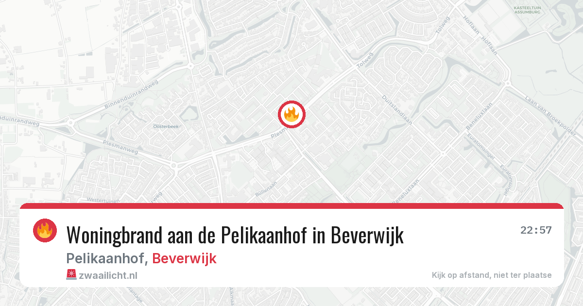 Woningbrand aan de Pelikaanhof in Beverwijk — 20 jul 2026